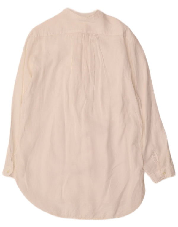 Camicia pullover lunga da donna BENETTON UK 14 medio bianco sporco