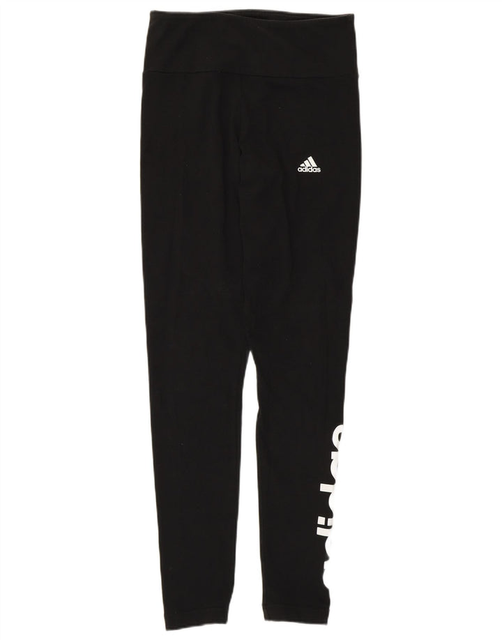 Leggings grafici da donna Adidas UK 8/10 piccolo cotone nero