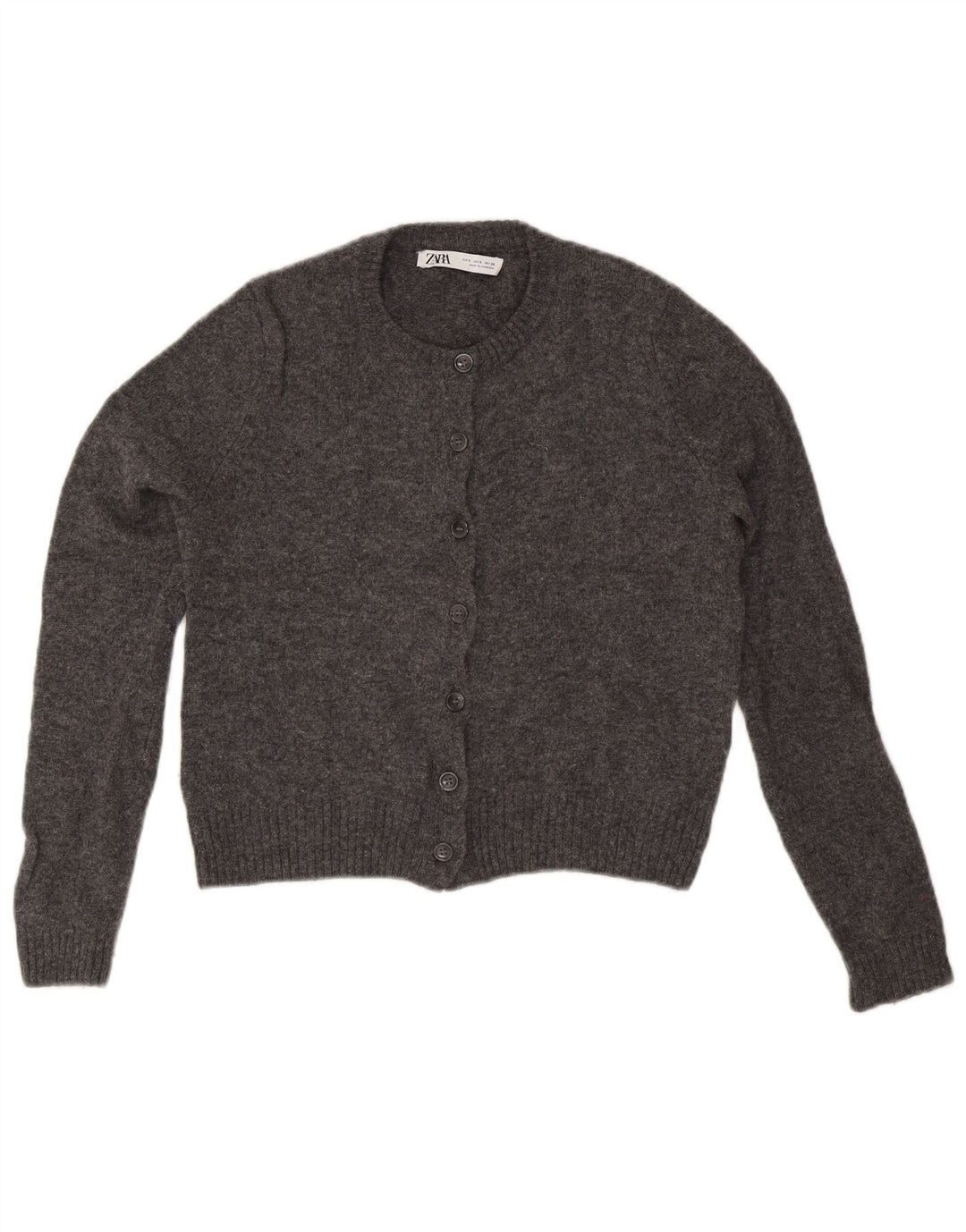 Maglione cardigan da donna Zara UK 10 piccolo grigio lana