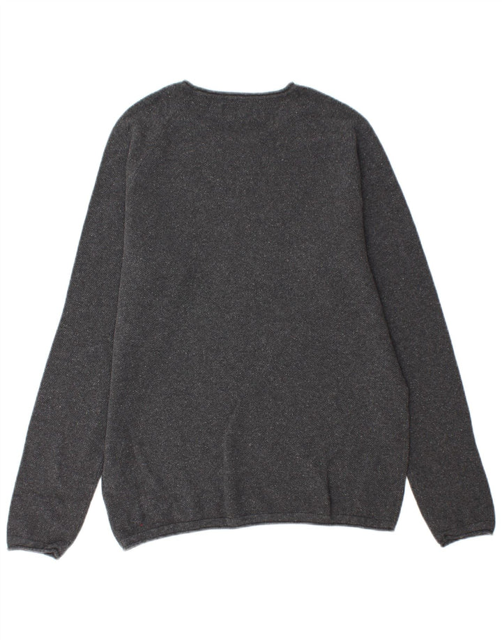 Maglione maglione girocollo da uomo Jack & Jones in cotone grigio medio