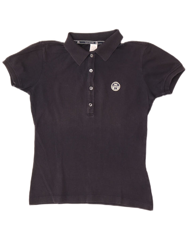Polo da donna North Sails UK 12 cotone nero medio