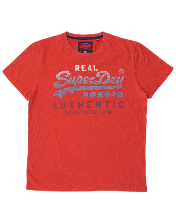 T-shirt grafica da uomo Superdry Top XL in cotone rosso