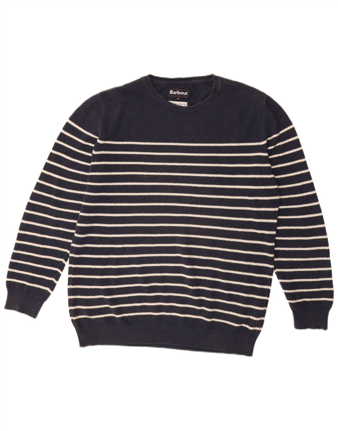 BARBOUR Maglione girocollo da uomo in cotone a righe medie blu navy