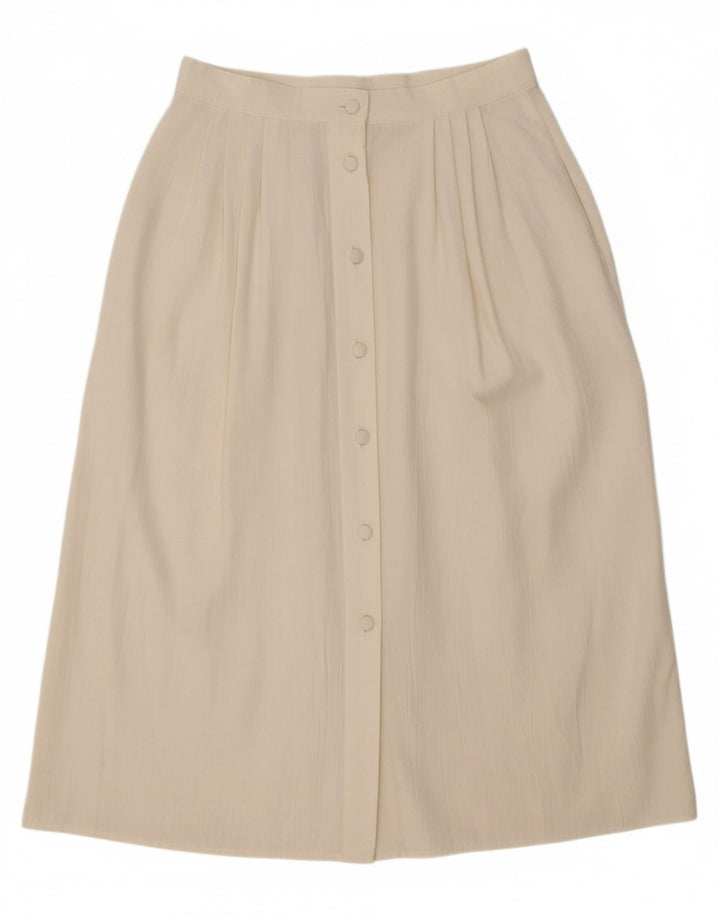 VINTAGE Womens Pegged A-Line Skirt UK 16 Large W32  Off White Polyester