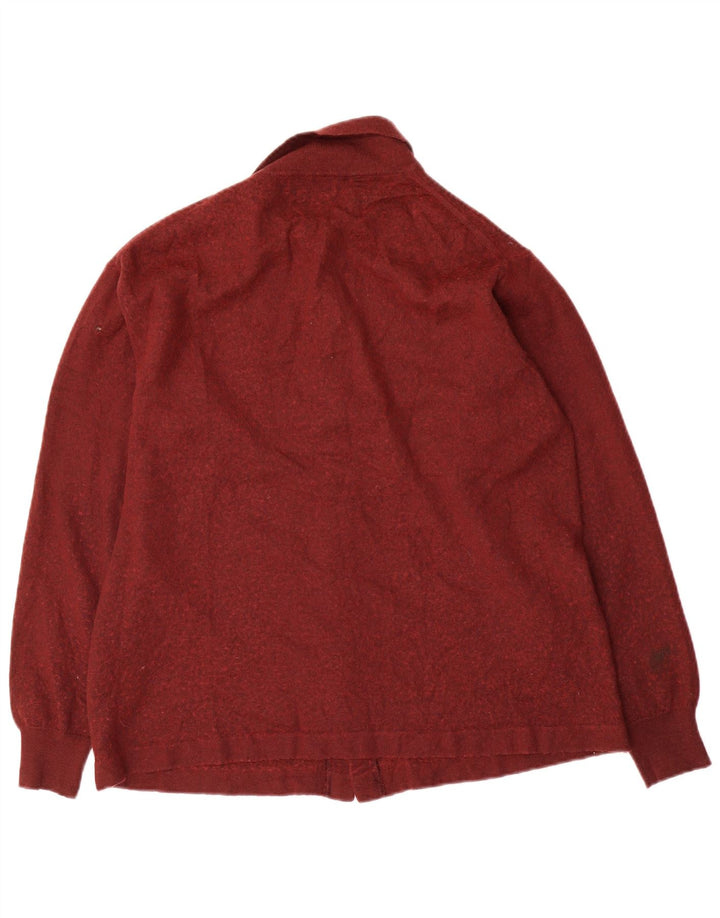Maglione cardigan da uomo Zara grande in lana marrone
