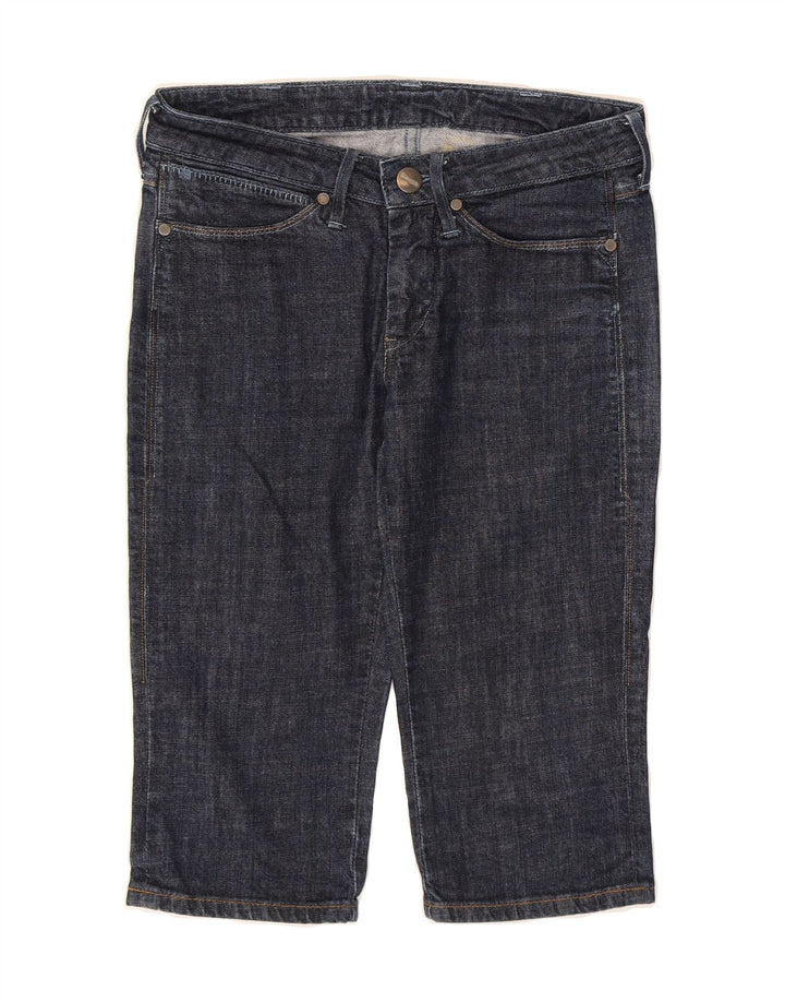 WRANGLER Womens Elle Bermuda Denim Shorts W28 Medium Navy Blue Cotton Vintage Wrangler and Second-Hand Wrangler from Messina Hembry 
