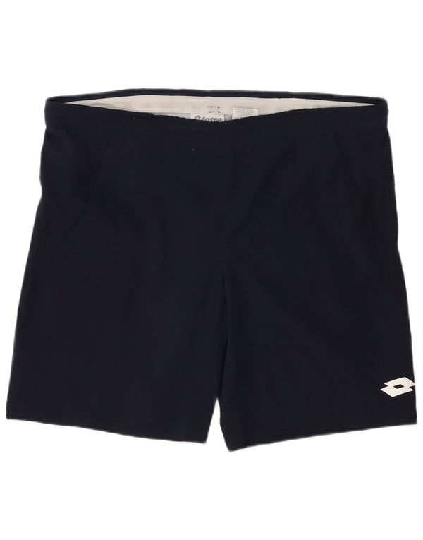 Pantaloncini sportivi da uomo Lotto Large in poliestere blu navy