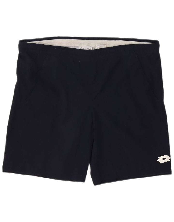 Pantaloncini sportivi da uomo Lotto Large in poliestere blu navy