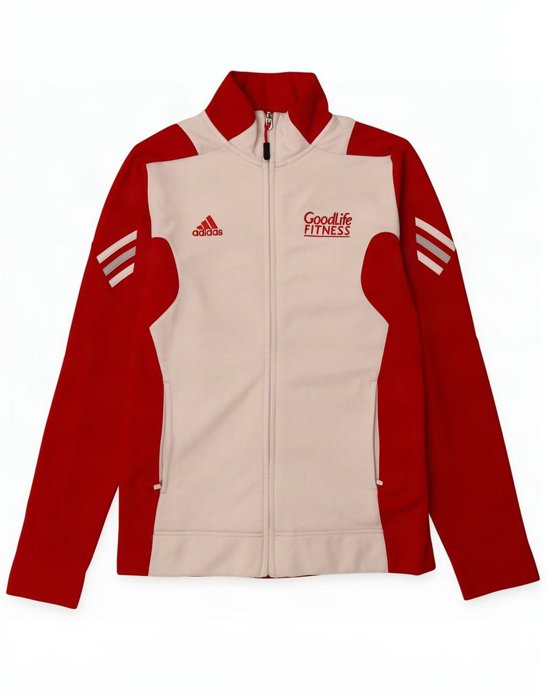Giacca da tuta da donna Adidas UK 10 Small Poliestere color block rosso