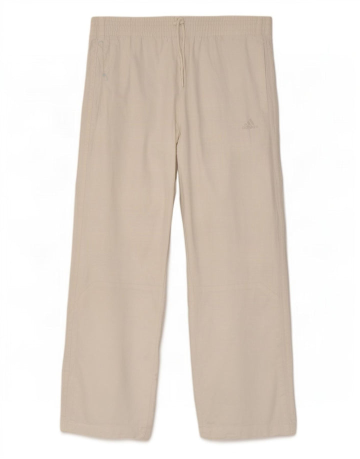 Pantaloni casual dritti da uomo Adidas medi W32 L29 lino bianco