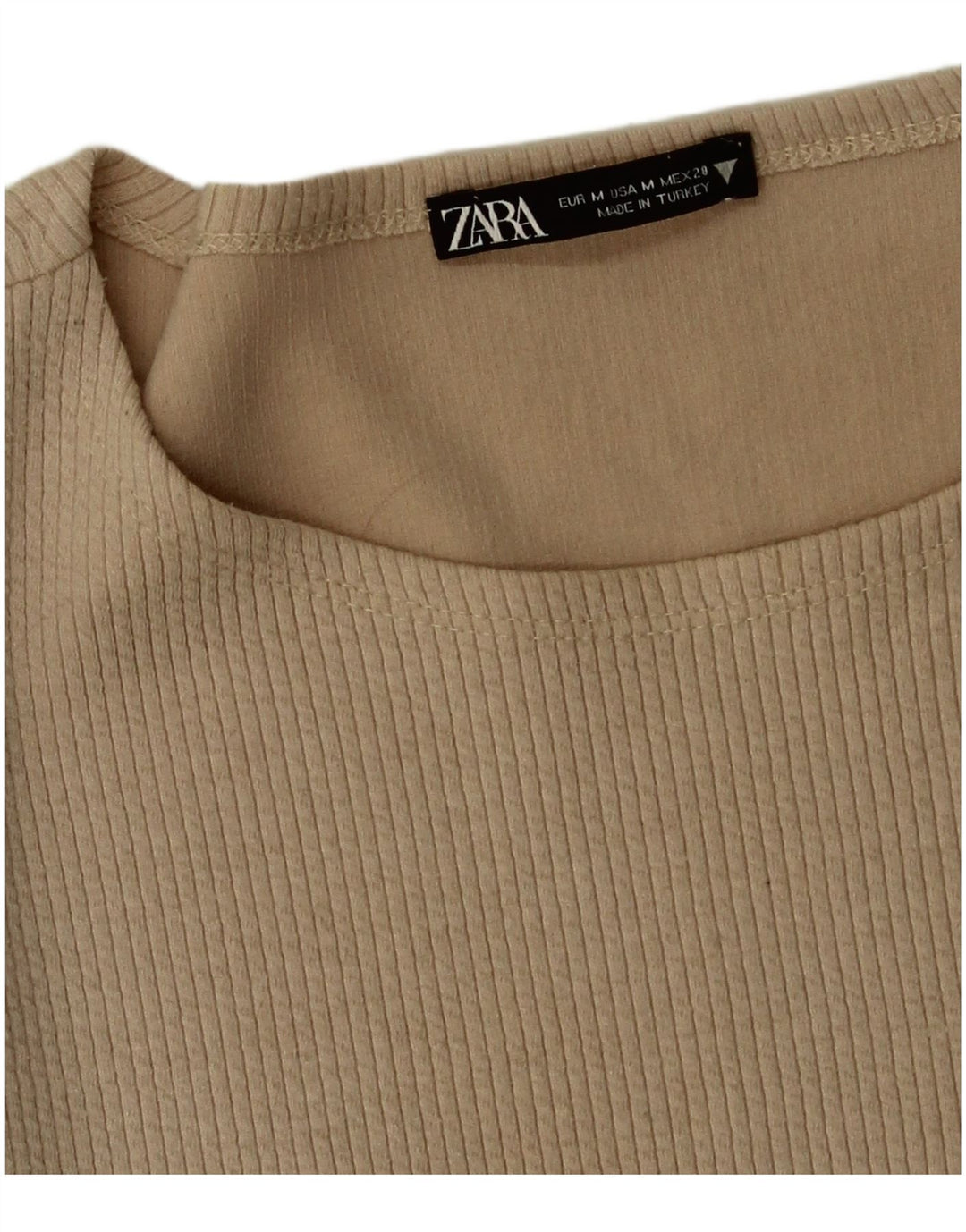 Top corto da donna Zara a maniche lunghe UK 12 Beige medio
