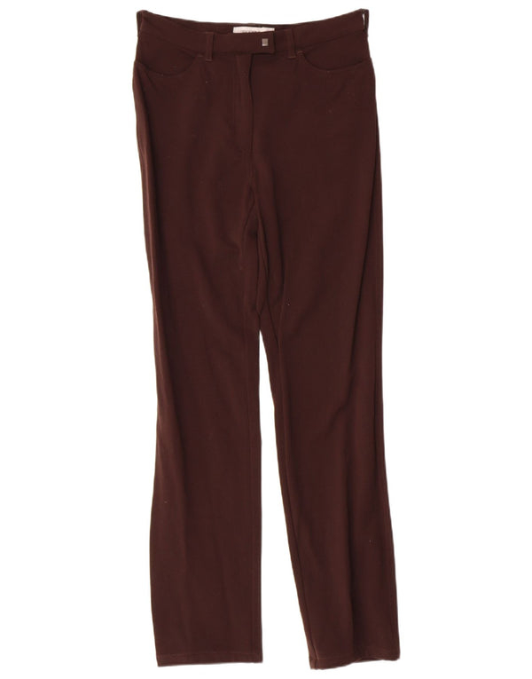 SPORTMAX Womens Slim Casual Trousers UK 6 XS W26 L30 Brown Nylon