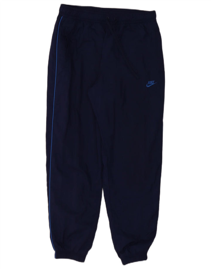 Pantaloni da tuta Nike da uomo, pantaloni da jogging, grandi, in poliestere blu navy
