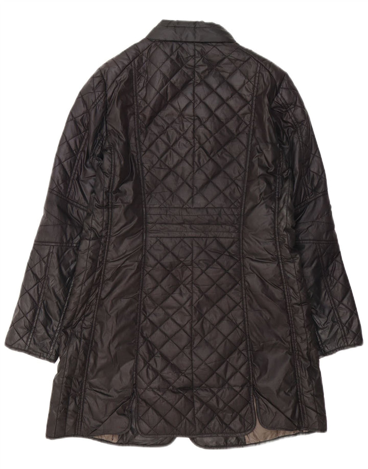 Cappotto imbottito trapuntato da donna Zara UK 16 grande poliestere nero