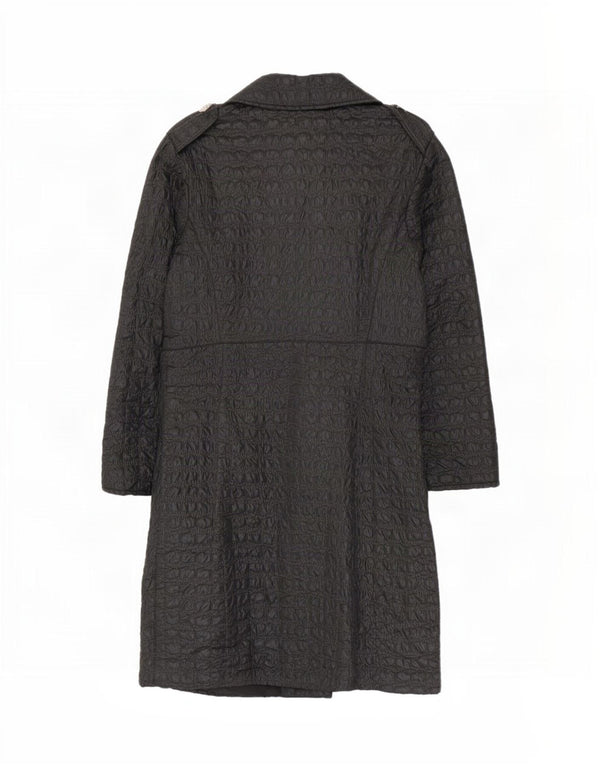 Trench vintage da donna UK 8 piccolo nero