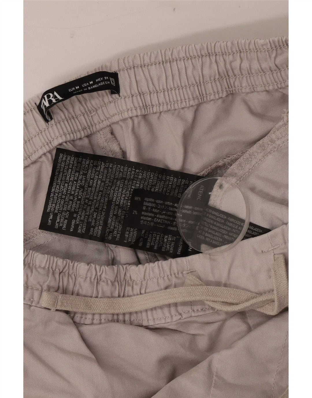 Pantaloni cargo da jogging da uomo Zara medi W31 L28 in cotone grigio
