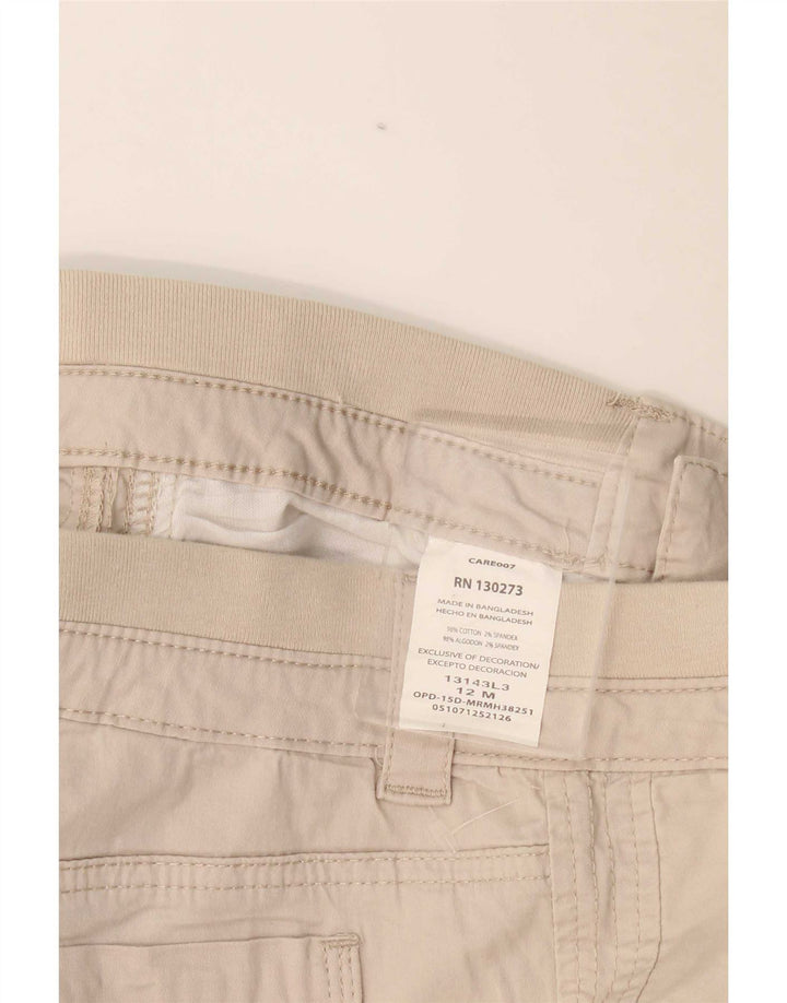 Pantaloni Capri cargo da donna Lee US 12 Large W32 L20 Cotone beige