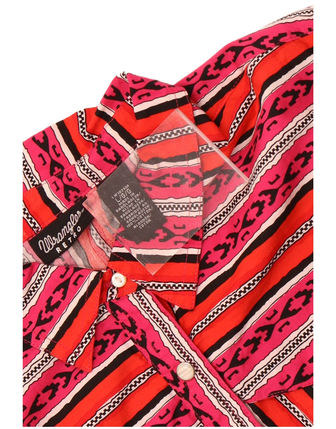Camicia retrò da donna Wrangler UK 16 Grande cotone a righe multicolore
