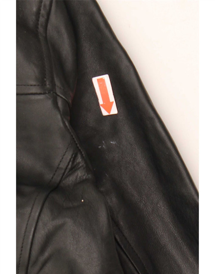 Giacca bomber in pelle da uomo vintage IT 50 Large Nera