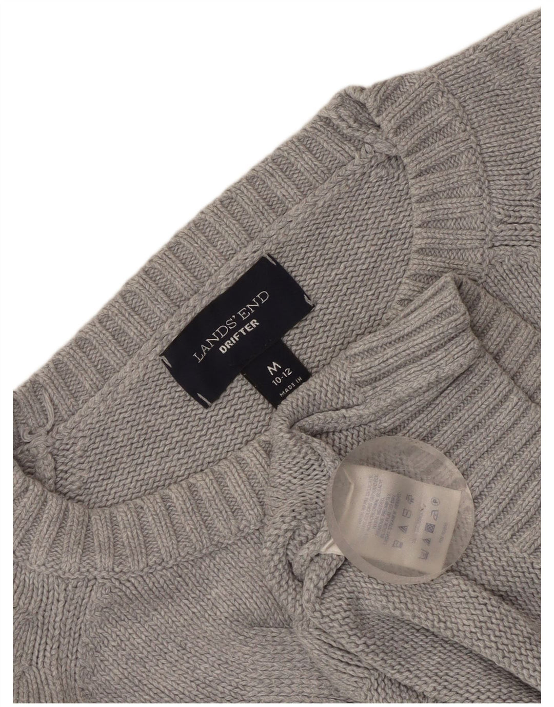 Maglione con scollo a barca Drifter da donna Lands End UK 10/12 Grigio medio