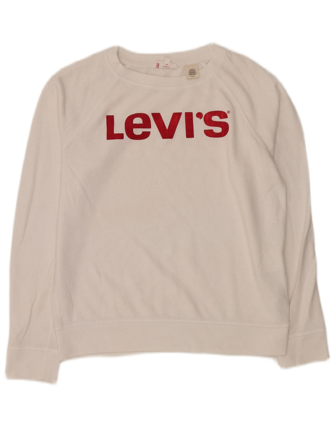 Felpa oversize da donna LEVI'S UK 10 piccola in cotone bianco