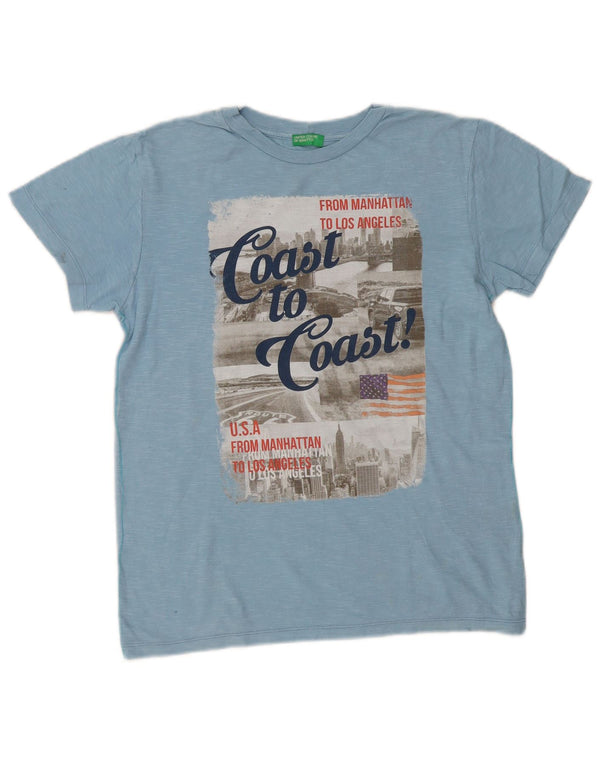 T-shirt grafica da donna Benetton Top UK 14 Blu medio