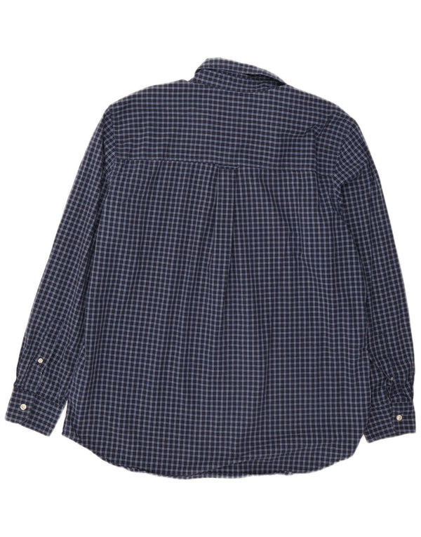 Chaps Camicia da uomo in flanella di facile manutenzione, grande, in cotone a quadri blu navy