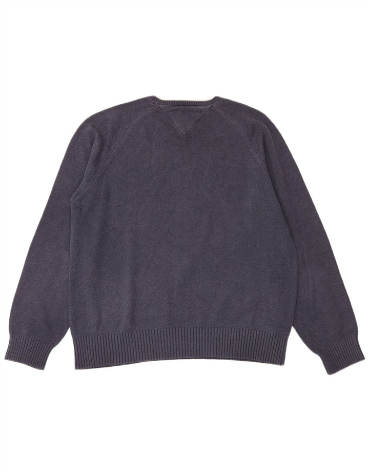 Maglione maglione girocollo da uomo Tommy Hilfiger grande blu navy classico