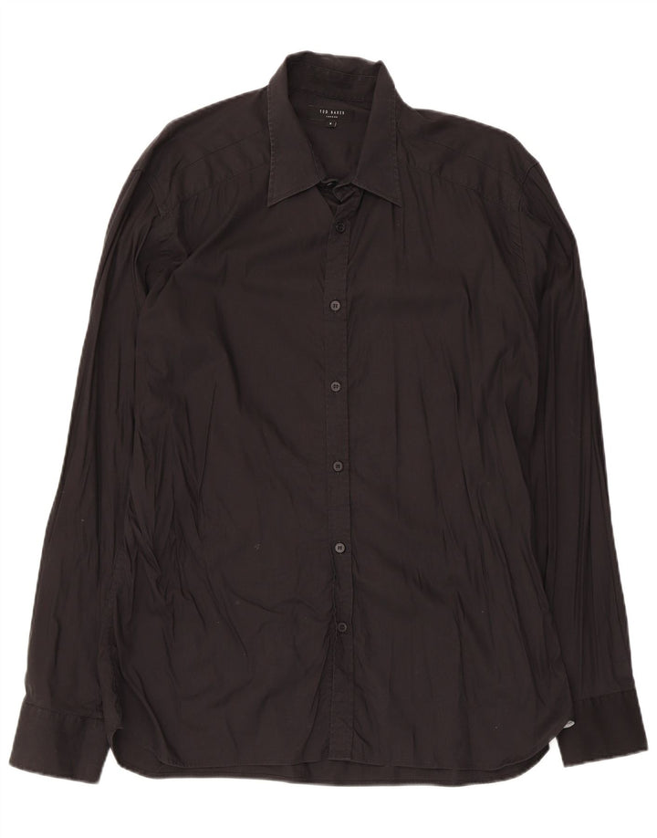 Camicia da uomo Ted Baker taglia 5 XL cotone nero