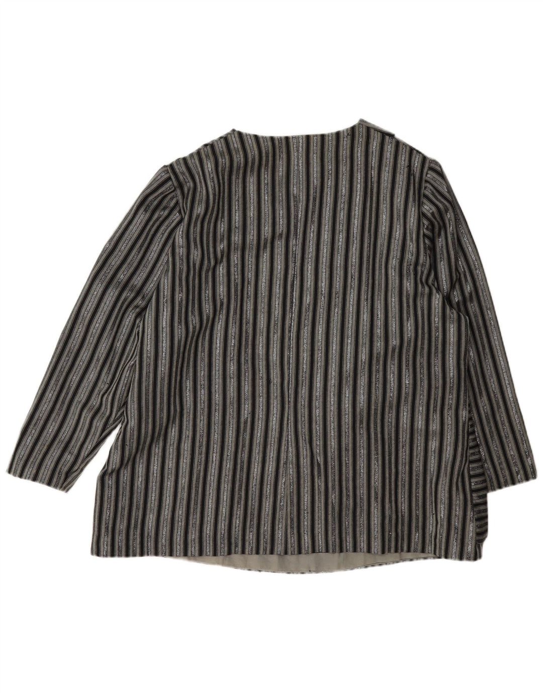 Giacca blazer vintage da donna a 1 bottone UK 14 grande a righe nere