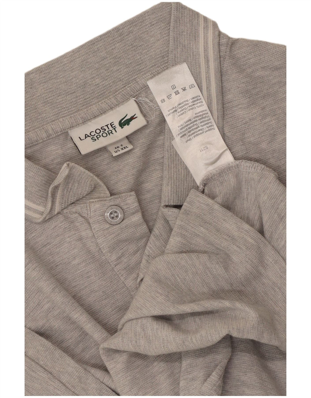 Polo da uomo Lacoste taglia 7 2XL cotone grigio