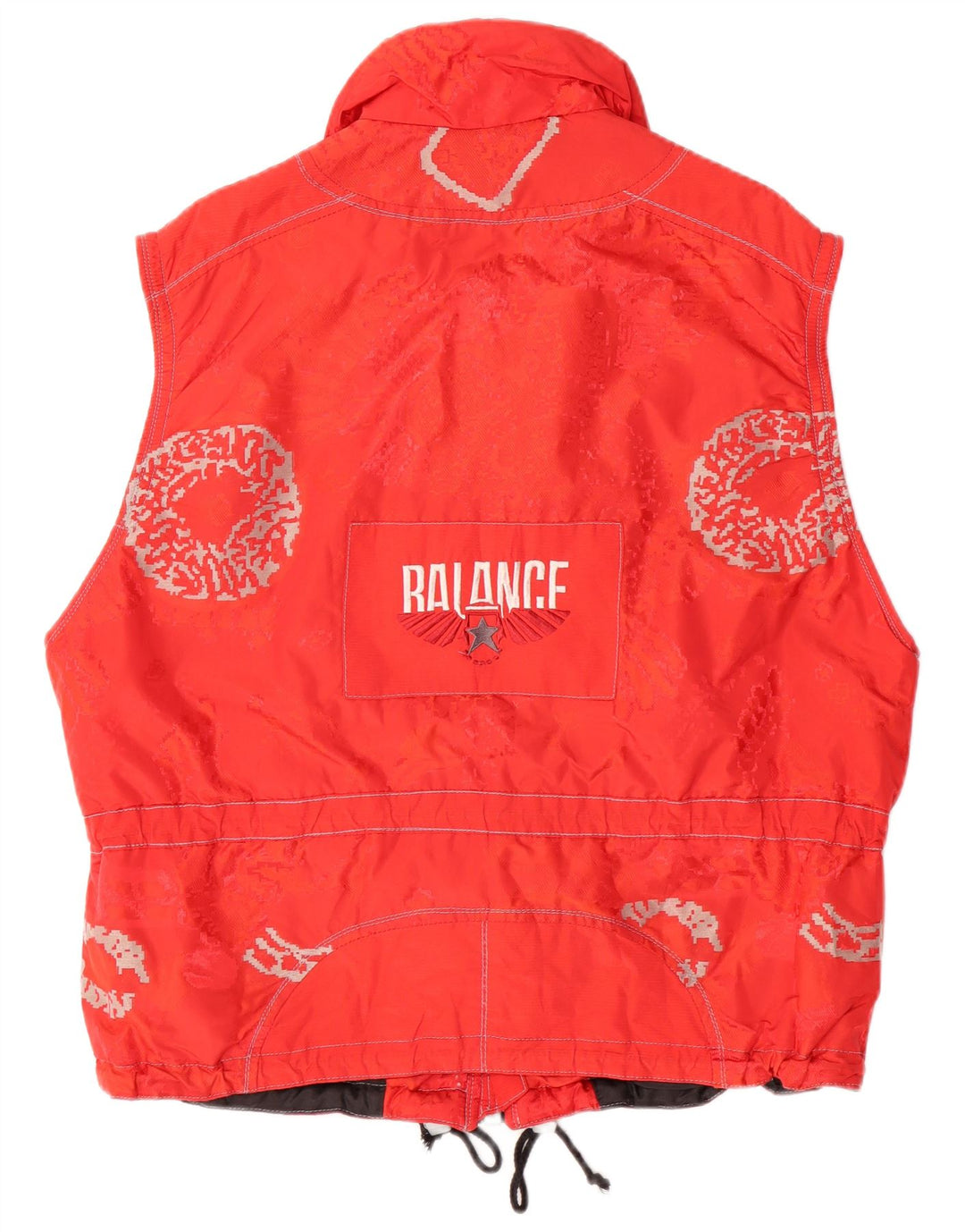 Gilet grafico da uomo VINTAGE UK 40 grande rosso in poliammide