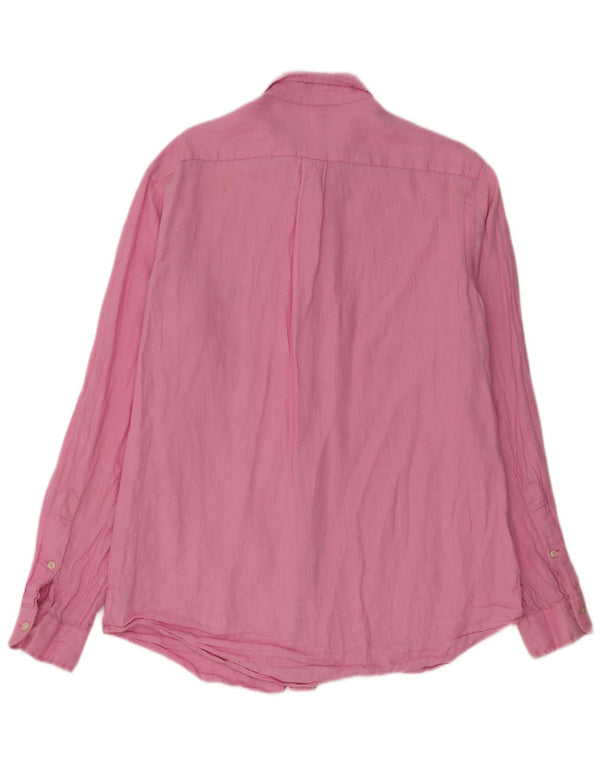 Polo Ralph Lauren Mens Shirt Medium Pink Linen