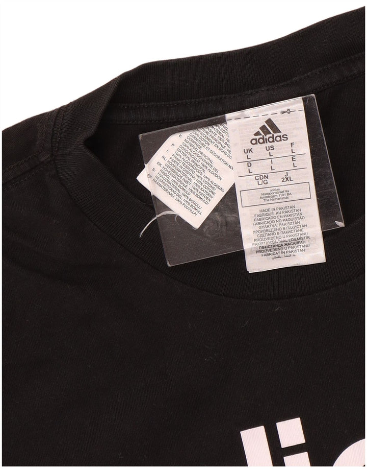 T-shirt grafica da uomo Adidas Top grande in cotone nero