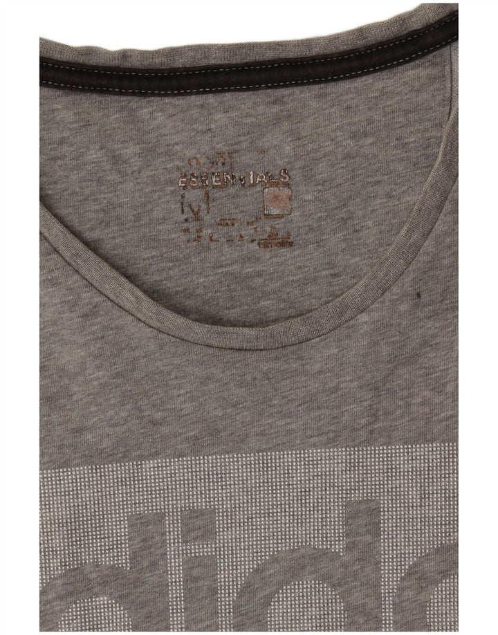 T-shirt grafica da uomo Adidas Top grigio medio color block