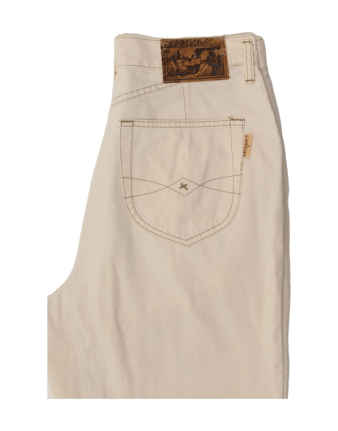 VINTAGE Mens Straight Capri Trousers W30 L18 Off White Vintage Vintage and Second-Hand Vintage from Messina Hembry 