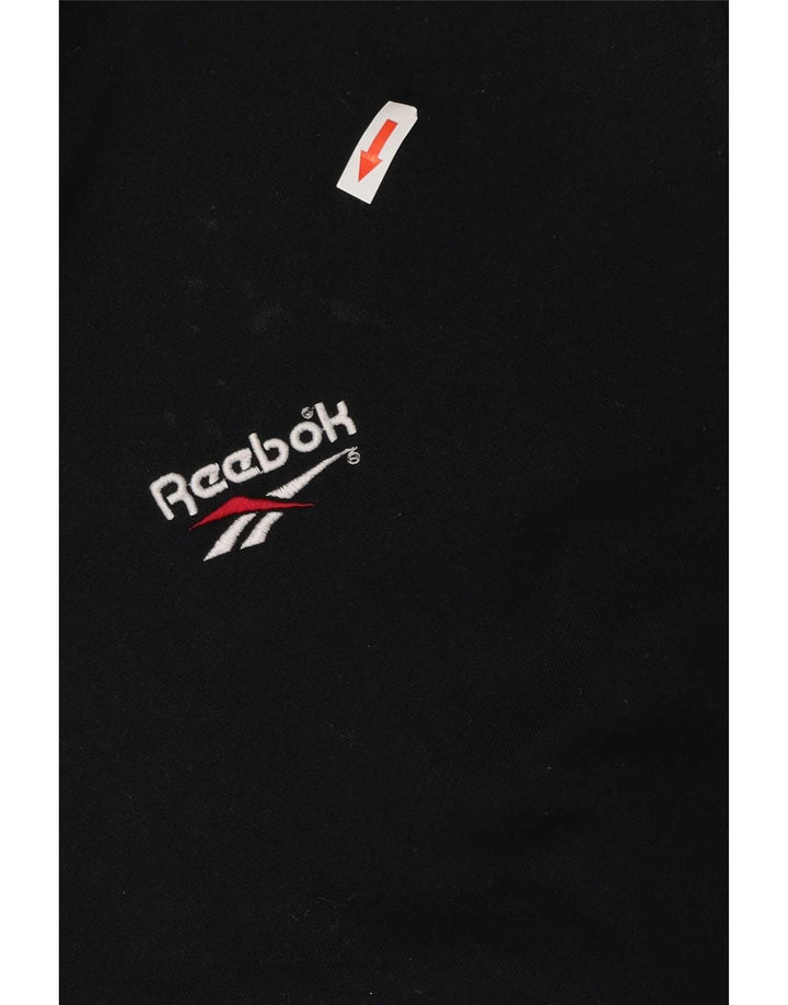 Giacca in pile con cappuccio Reebok da uomo UK 40 Large Nero Poliestere