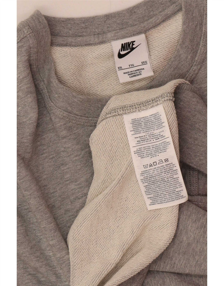 Felpa Nike Uomo Maglione 2XL Cotone Grigio