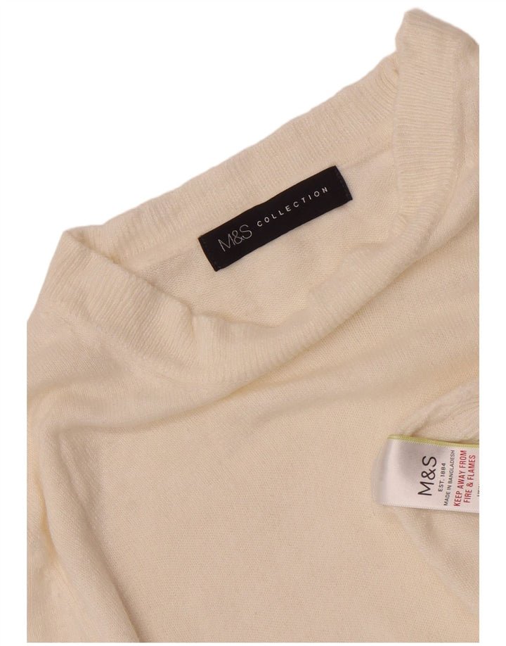 Maglione maglione con scollo a barca da donna Marks & Spencer UK 8 piccolo bianco sporco