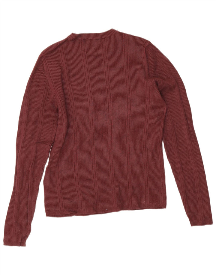 Maglione maglione girocollo da donna Marks & Spencer UK 14 Borgogna medio