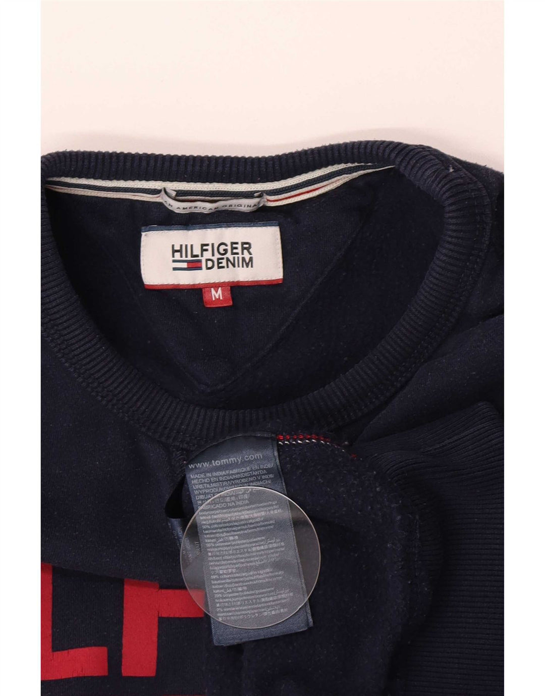 Felpa grafica da uomo Tommy Hilfiger Maglione medio in cotone blu navy