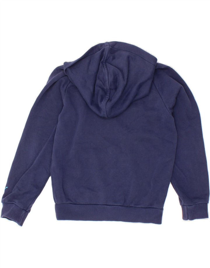 PUMA Boys Graphic Hoodie Jumper 7-8 Years Small Navy Blue Vintage Puma and Second-Hand Puma from Messina Hembry 