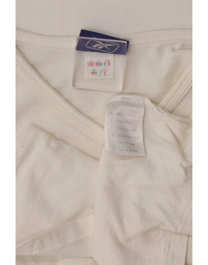 T-shirt Reebok da donna Top UK 14 grande cotone bianco