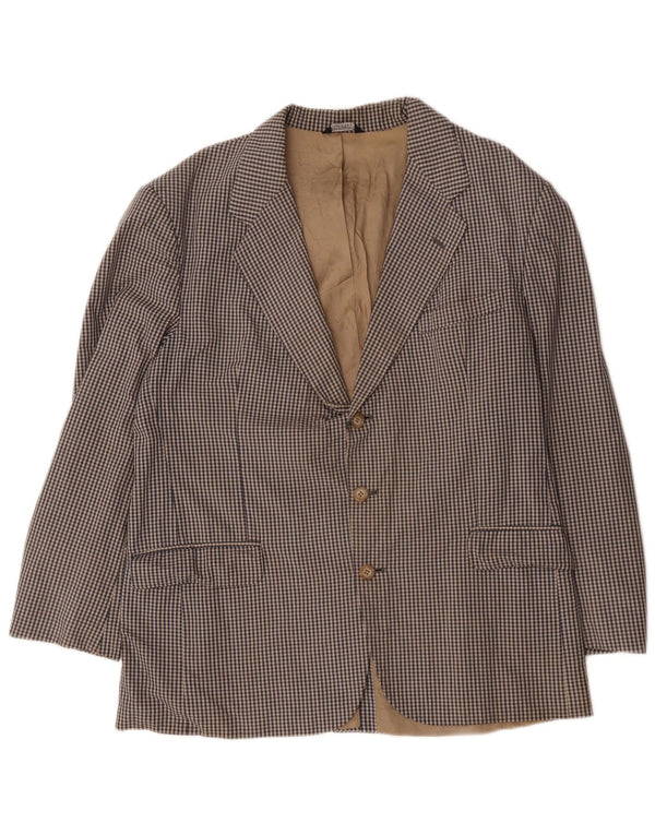 Giacca blazer da uomo a 3 bottoni Orvis UK 42 XL a quadretti grigi