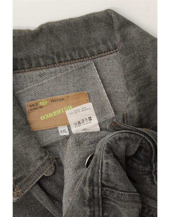 VINTAGE Boys Denim Jacket 13-14 Years 2XL Grey Cotton Vintage Vintage and Second-Hand Vintage from Messina Hembry 