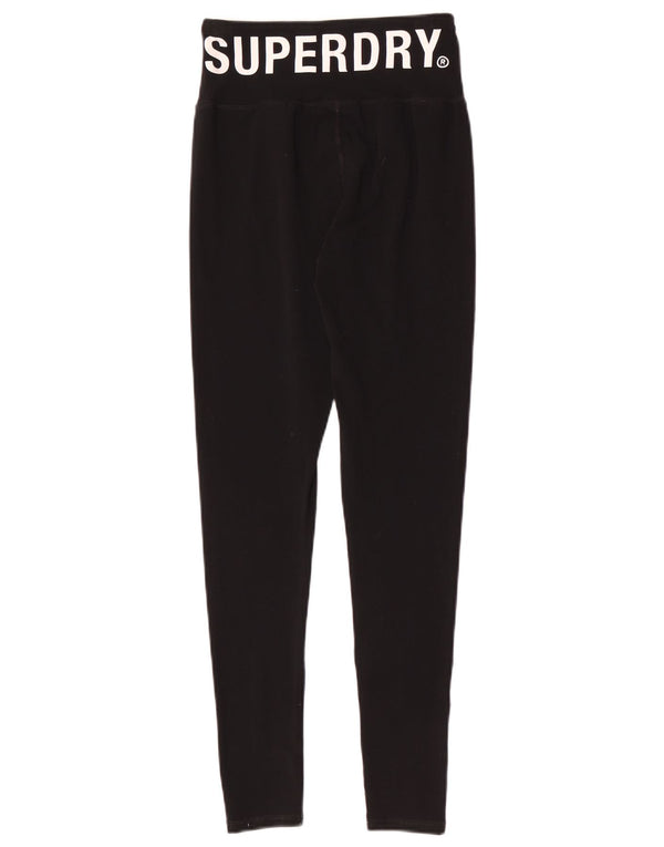 Leggings grafici da donna Superdry UK 8 Small cotone nero