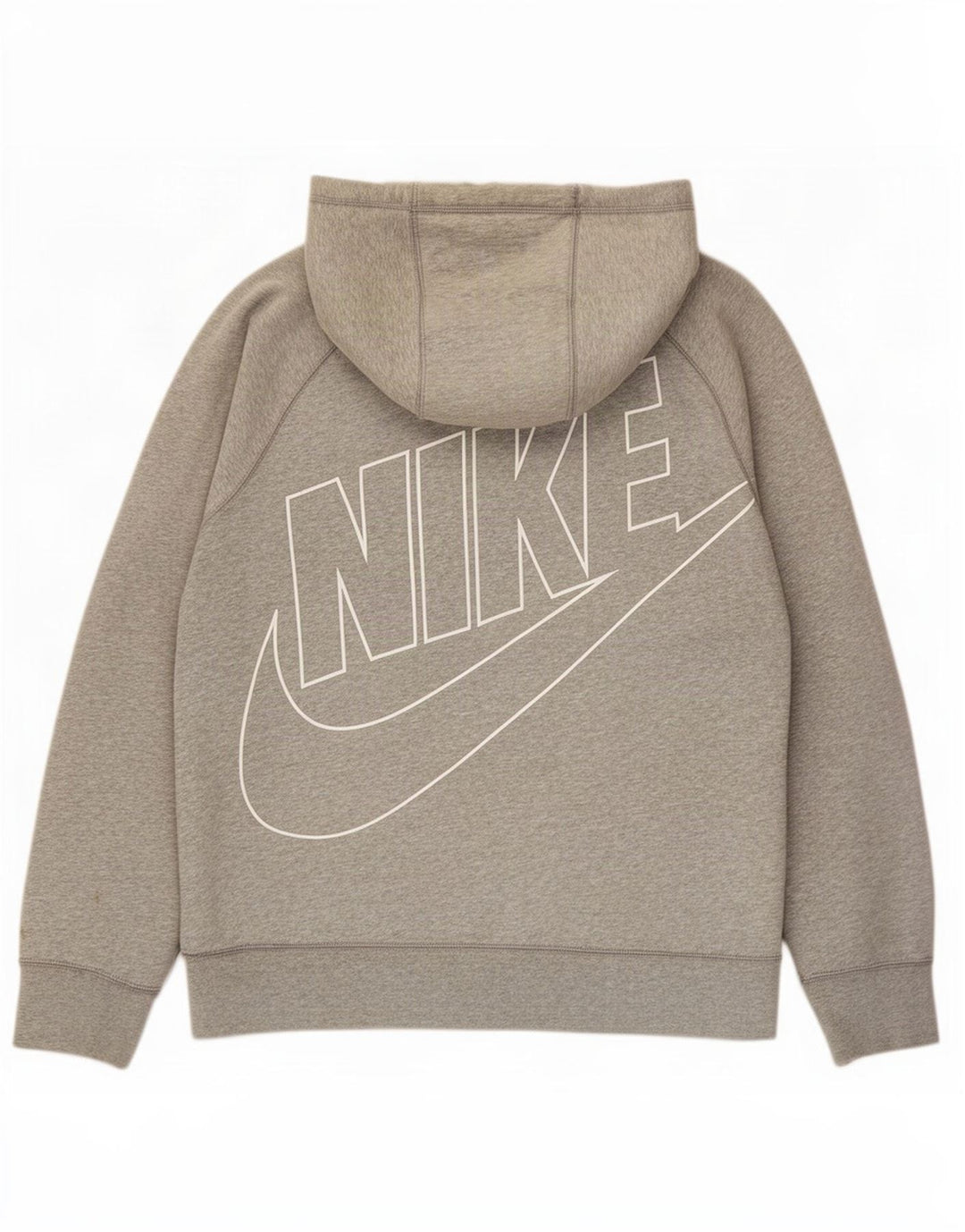 Felpa con cappuccio e zip grafica Nike da uomo, grande, in cotone grigio