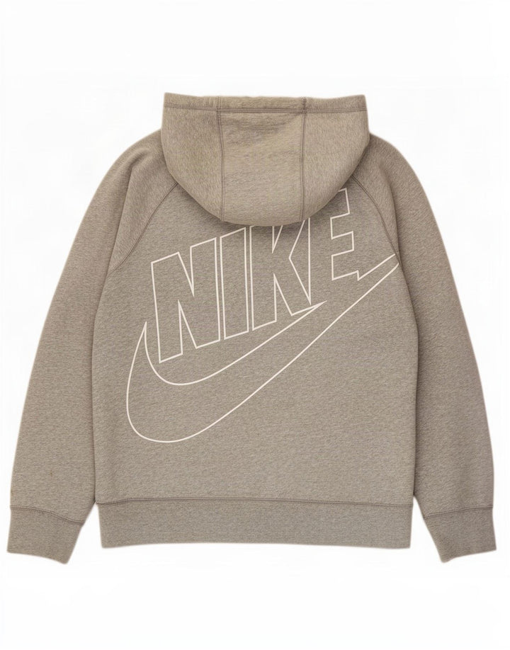 Felpa con cappuccio e zip grafica Nike da uomo, grande, in cotone grigio