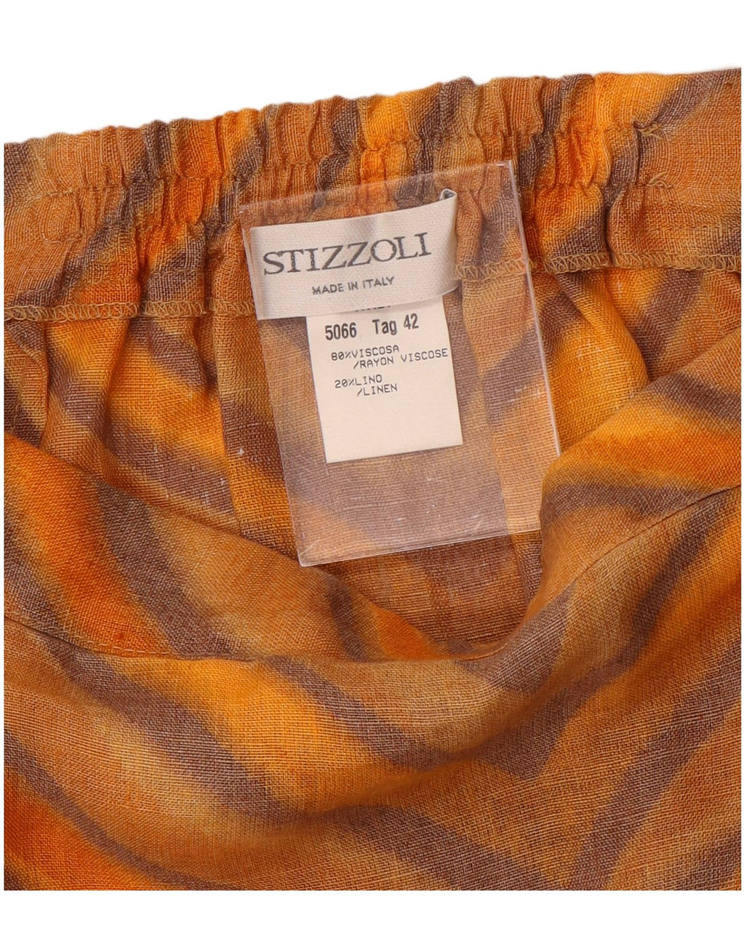 Gonna a trapezio da donna STIZZOLI IT 42 media W28 viscosa a righe arancioni