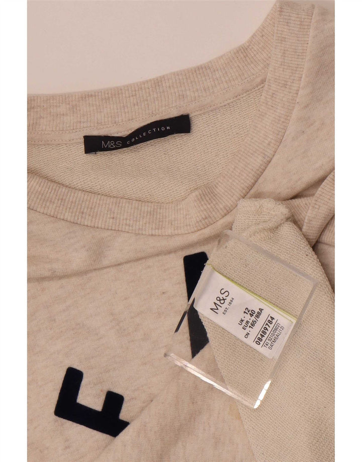 Felpa grafica da donna Marks & Spencer UK 12 Beige medio floreale